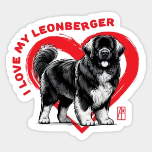 I Love My Leonberger - I Love my dog - Persistent dog Sticker